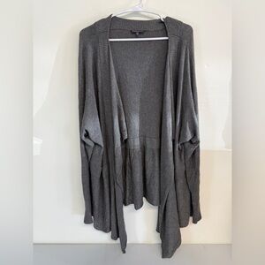Eileen Fisher Cozy Viscose Stretch Knit Cardigan Grey One Size